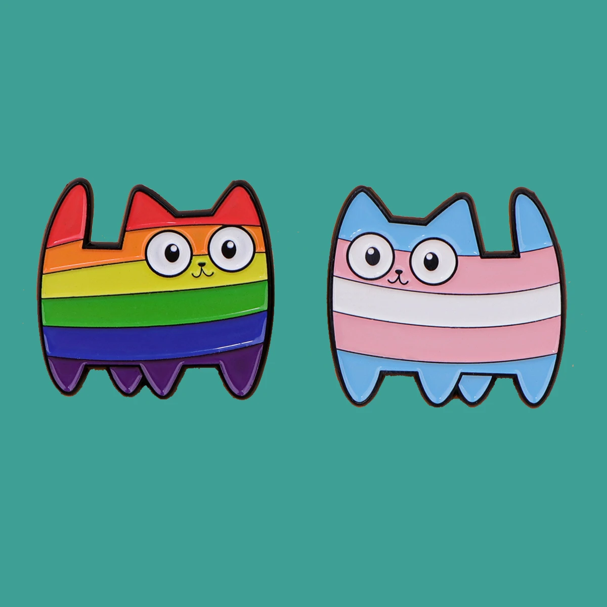 Kawaii Rainbow Cat Enamel Pin Animal Lapel Pins for Backpacks Brooches Badges Cute Brooch for Clothes Jewelry Gifts for Friends