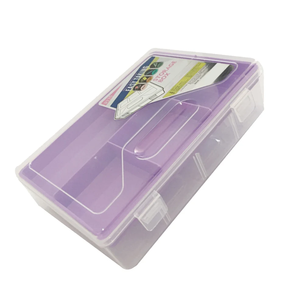 

Double Layer Pencil Case Purple Storage Box Stationery Multifunctional Double-deck