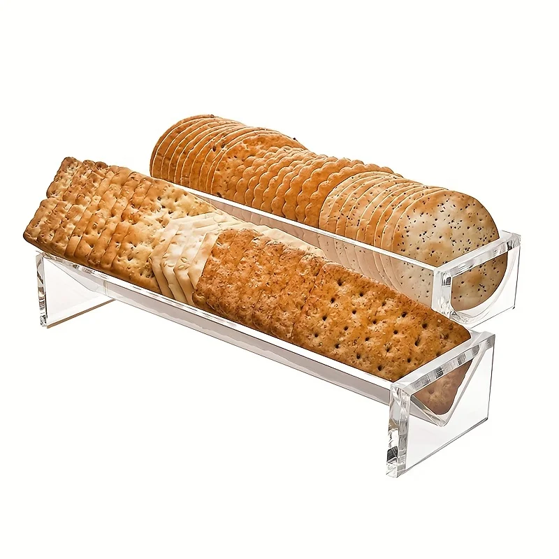 Cracker Server Rectangular Crackers Tray, Clear Biscuit Cracker Holder For Serving Food  Restaurant Coffee  Wedding Parties And