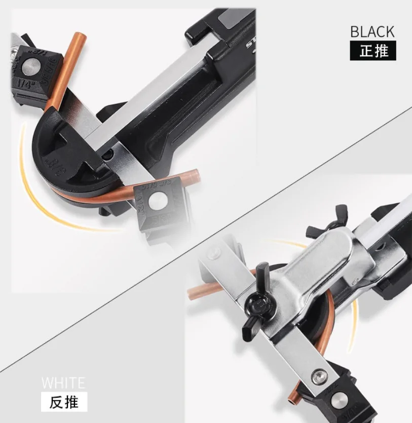 ST-R999 Manual Pipe Bender 7 Dies 6-22mm 90° Copper Aluminum Tube Bending Tool Set for Air Conditioning