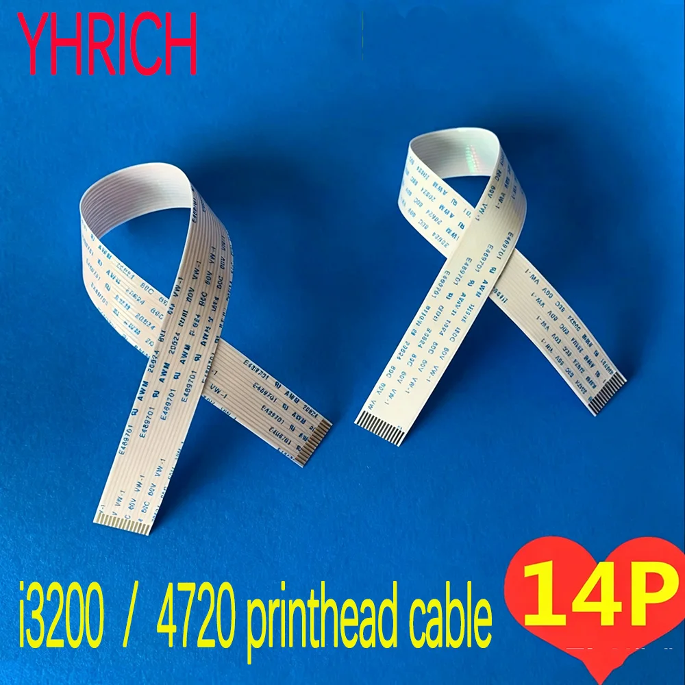 Cable de cabezal de impresión de 20 piezas y 14 pines para Epson I3200 I1600 4720, cable plano de datos para cabezal de impresión, cable flexible para cabezal de impresora de sublimación con tinta eco-solvente