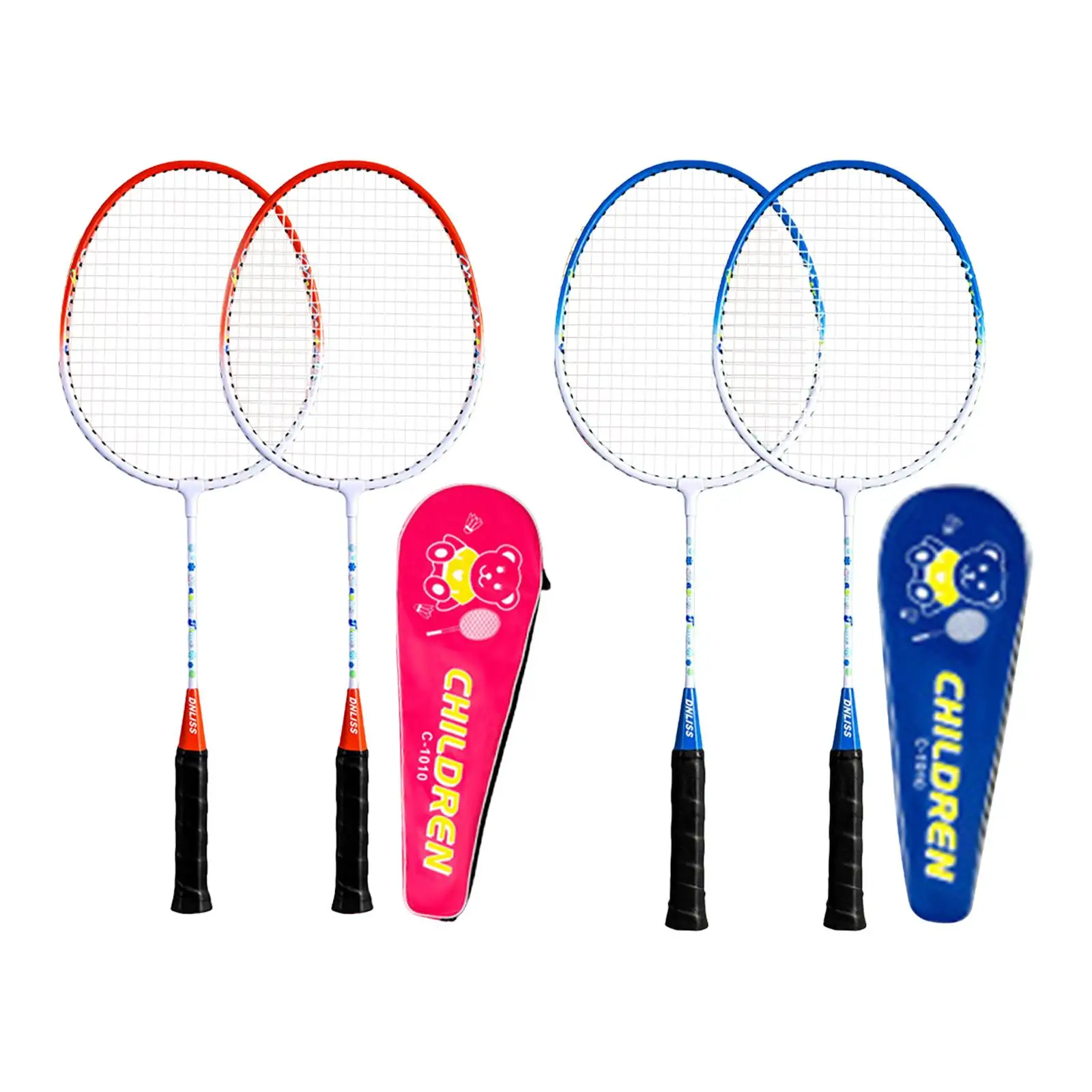 2Pcs Badminton Rackets Set for Kids Training Replacement Badminton Racquets