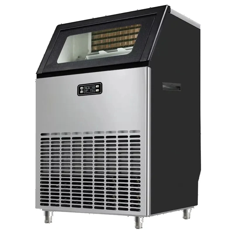 Commercial Ice Maker Machine Stainless Steel 40KG Daily Production 33lbs Storage for Restaurant Office Bar Home Use
