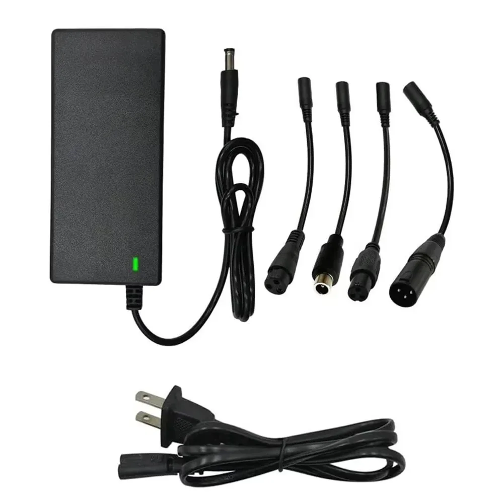 New Charger Adapter AC 100-240V Black DC 42V 2A Electric Scooter Battery Charger with 5 Adapters For 24-36V Li-ion EU US Plug