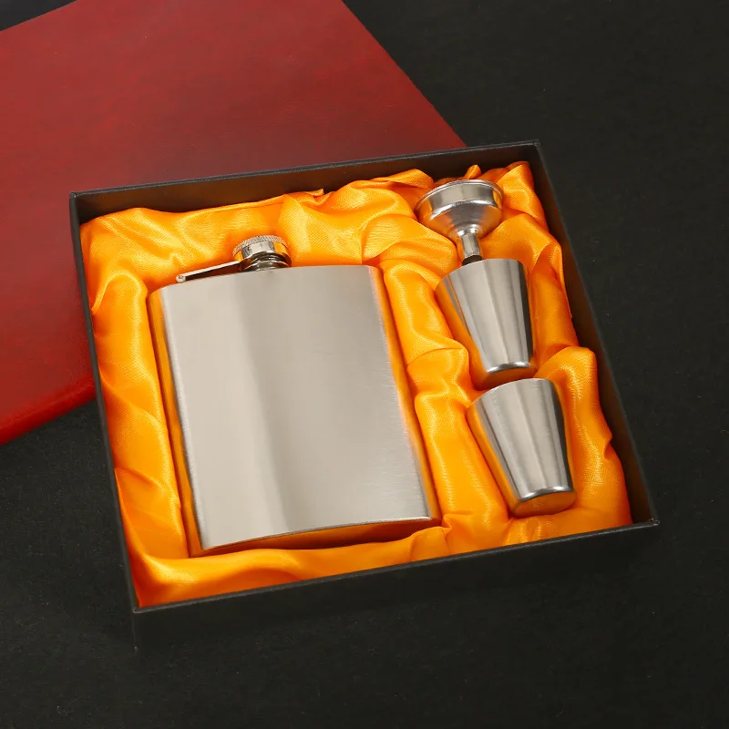 JUSTINLAU 7/8 oz Draagbare Pocket Heupfles Rvs Whisky Kolf Drinken Alcohol Container Geschenkdoos Wodka Drinkflessen