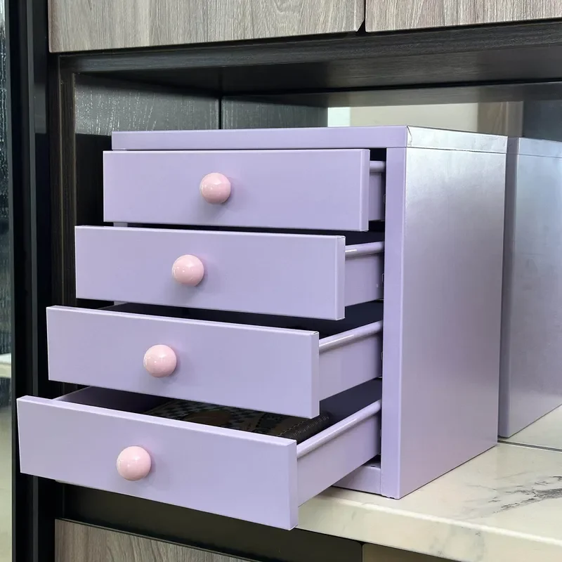 Desktop Drawer Storage Box Organizer for Entrance Porch Table Cosmetics Tin Cabinet Locker Home Office Supplies Multi Layer