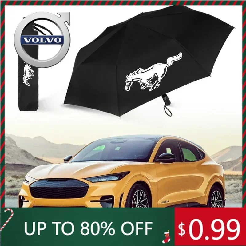Emblemas carro guarda-chuva dobrável automático para ford mustang zapatillas miniatura gt 2015 2012 shelby gt fender decoração do carro acesso