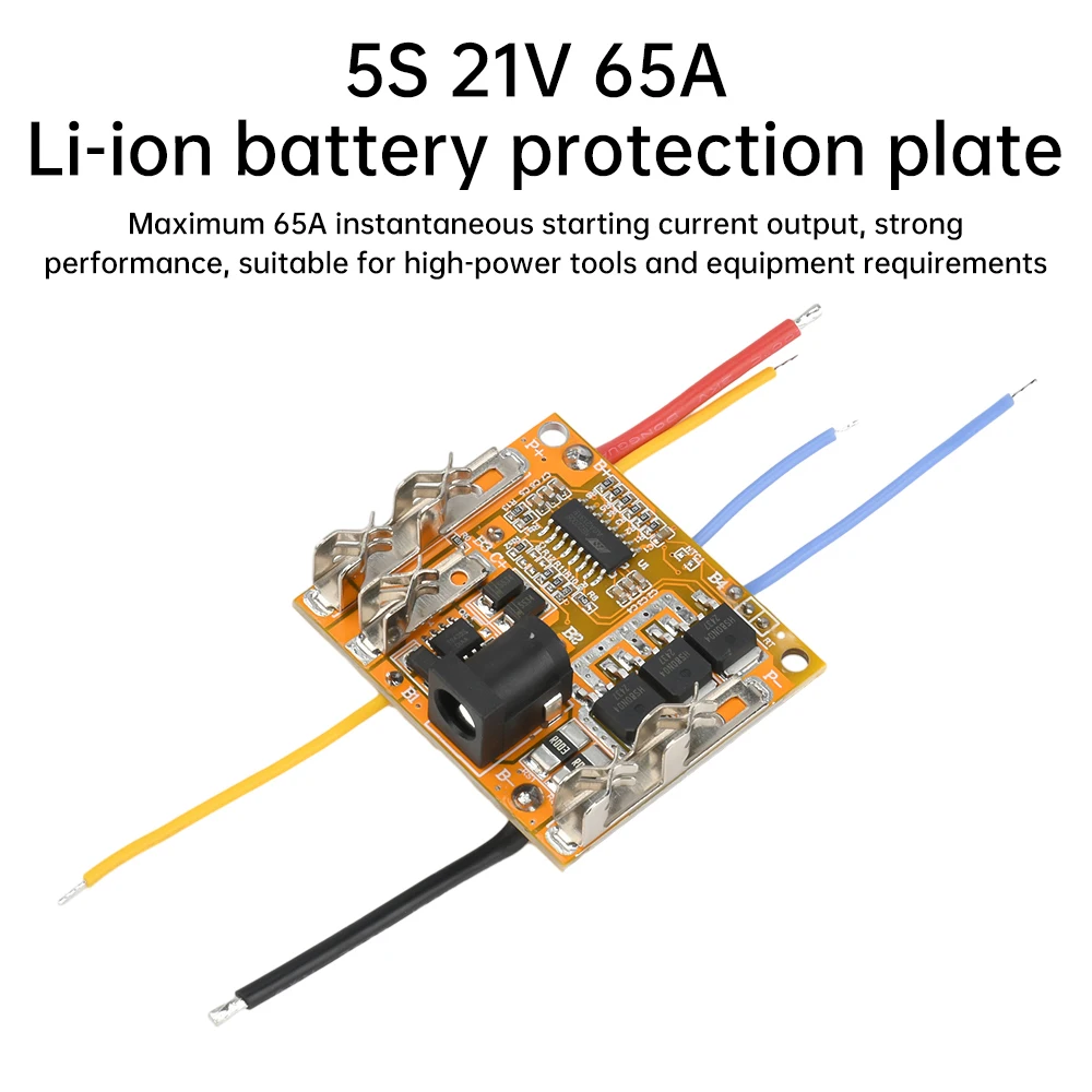 5S Universal Lithium Battery Protection Plate 21V 65A 18650 Protection Plate Wrench Angle Grinder  BMS Battery Protection Board