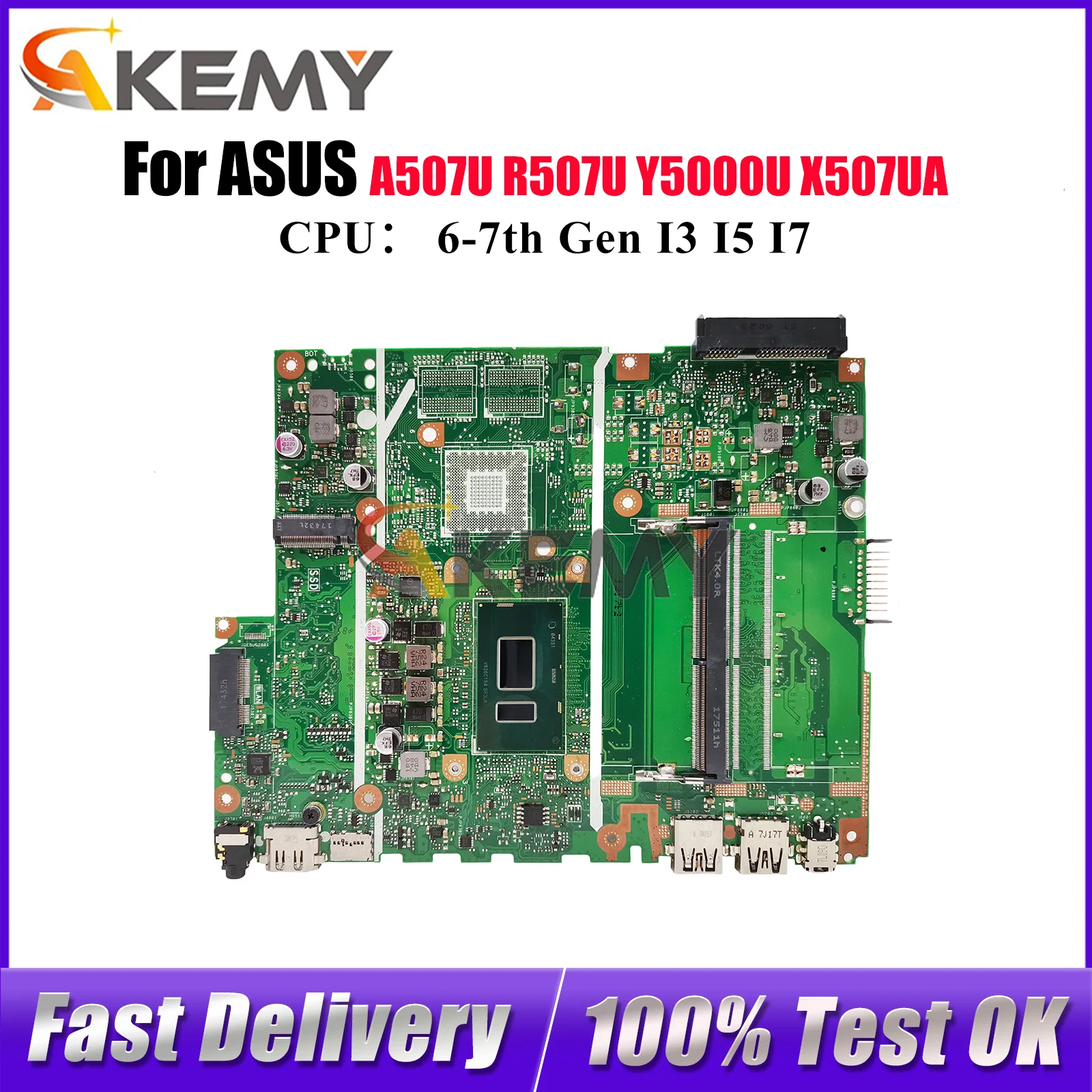 

X507UA Материнская плата для ноутбука ASUS X507U X507UFR X507UAR A507U R507U X507UF X507UB X507UBR X507UA Y5000U Материнская плата I3 I5 I7 CPU