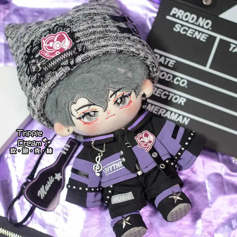 10cm 20cm Doll Clothes Music Rock Boy Cat Ear Rock Hat Guitar Rivet Overcoat Suit Plushies Plush Doll Accessories Anime Toy Kids