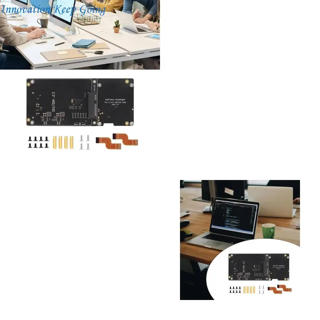 E65C X1007 PCIe to 2.5 Solid Disk Double Drive Storage Expansion Board for RPI 5 Up to 5Gbps Transfer