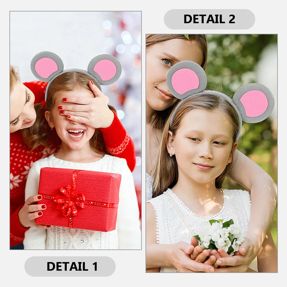 

6 шт., повязка на голову с мышкой, женские повязки для волос с героями мультфильмов, аксессуары для взрослых и девочек, повязка на голову с ушками мыши, серые вечерние костюмы для фотосессии