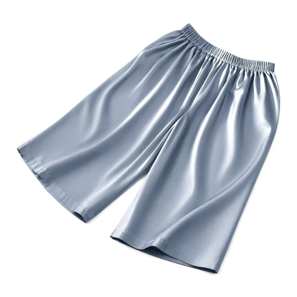 Comfortable Men's Sleeping Pants Sleep Artifact Breathable Ice Slik Pajama Pants Elastic Waist Thin Male Shorts Sleepwear