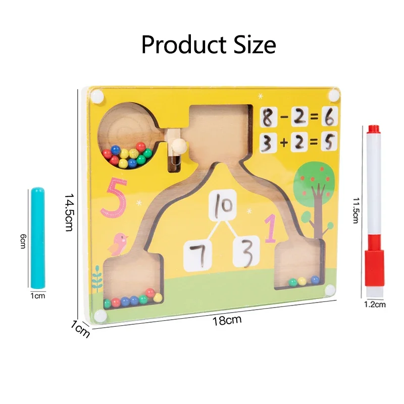 Magnetic Arithmetic Math Games Montessori Parish Wooden Toy Color Cognition Preschool Counting Learning Children Educational Toy