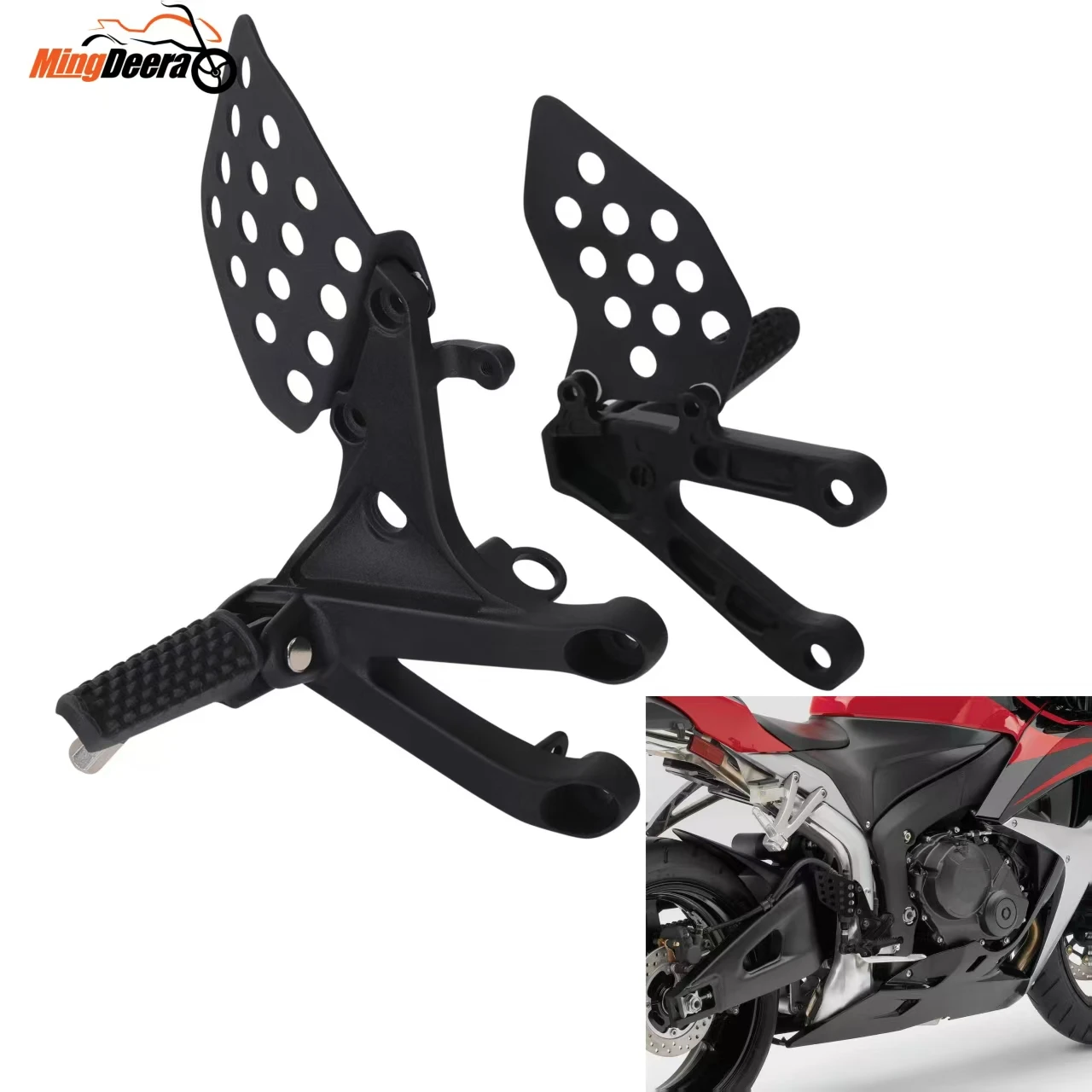 

Motorcycle Front Footrest Footpeg Pedal Aluminum For HONDA CBR600RR 2007-2024 Silver Black Matte Black Optional Replacement Part