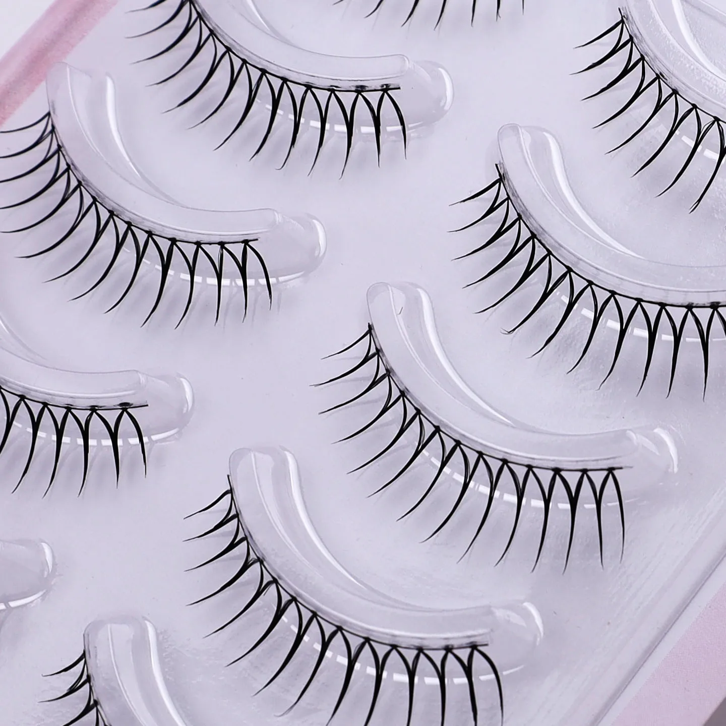 W6 + رموش صناعية لمجموعة الفتيات التشفير الأسود! مجموعة Love Bean Girl على الكاميرا مع رموش على الطراز الكوري بأكملها على شكل حرف U