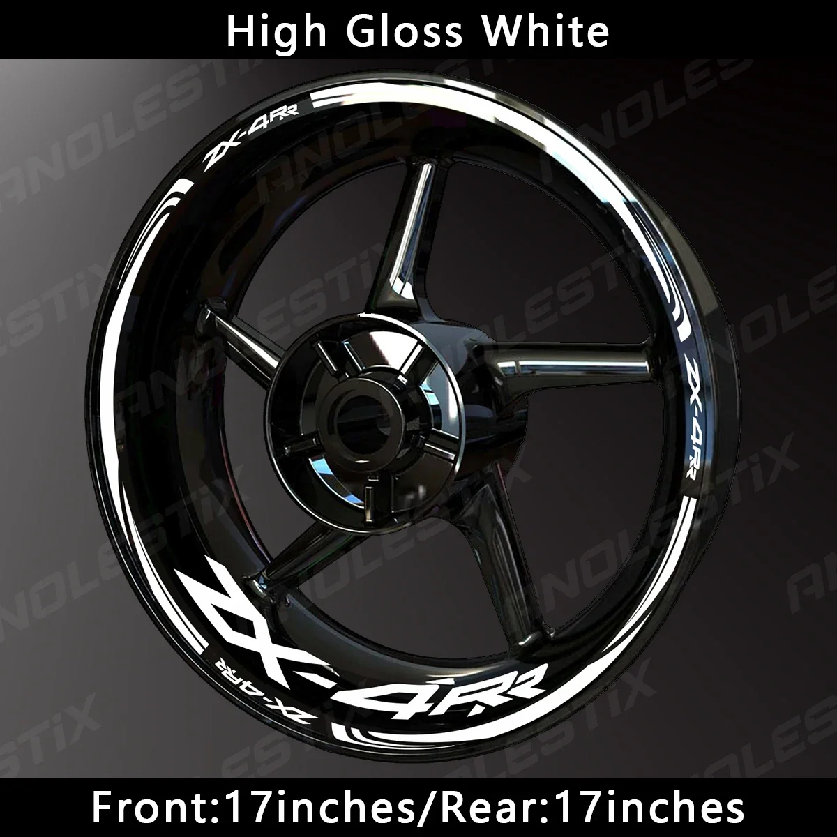 AnoleStix Reflective Motorcycle Wheel Sticker Hub Decal Rim Stripe Tape For Kawasaki Ninja ZX-4RR ZX4RR