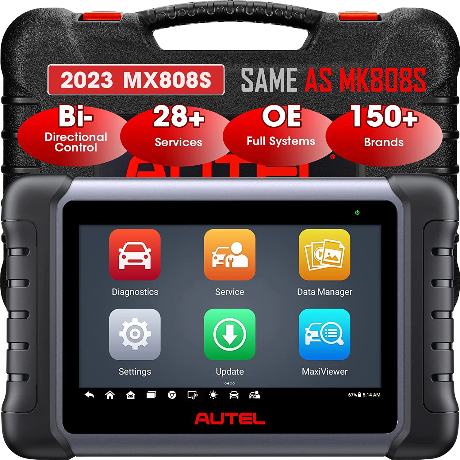 Autel MaxiCheck MX808S OBD2 Scanner 2024 Bi-directional Control Scan Tool, 28+ Services, All System Diagnostic Same as MK808S