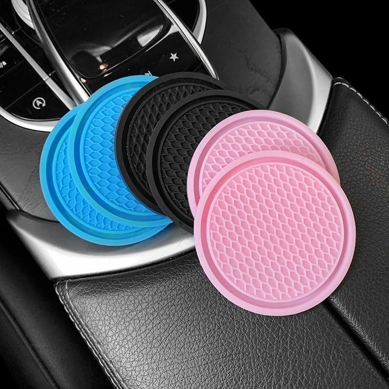 2pc Car Non-slip Water Cup Pad Rhinestone Decoration Auto Interior For Useful Things For Cars Car Duck Ornaments Interior