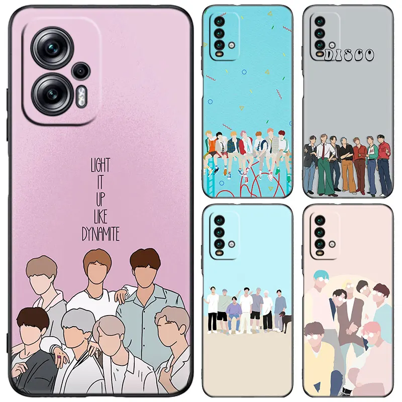 Euphoria Jungkook KPOP Black Case For Xiaomi 13T 12T Pro 12 11 Lite NE 11T Pro 5G Redmi 12 A1 A2 Plus 10A 10C 9A 9T 9C Cartoon