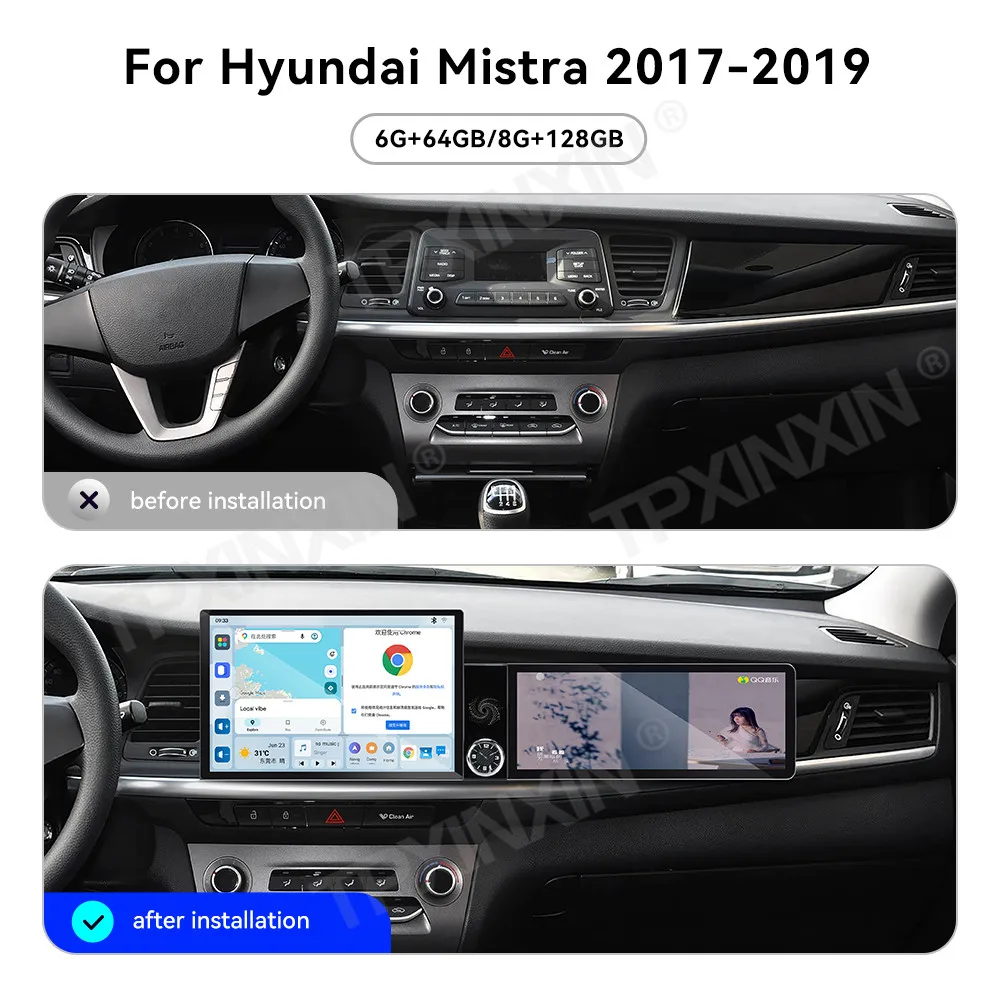 Touch Screen Car Radio For Hyundai Mistra 2017-2019 Android GPS Automotive Multimedia Auto Radio Stereo Receiver Head Unit