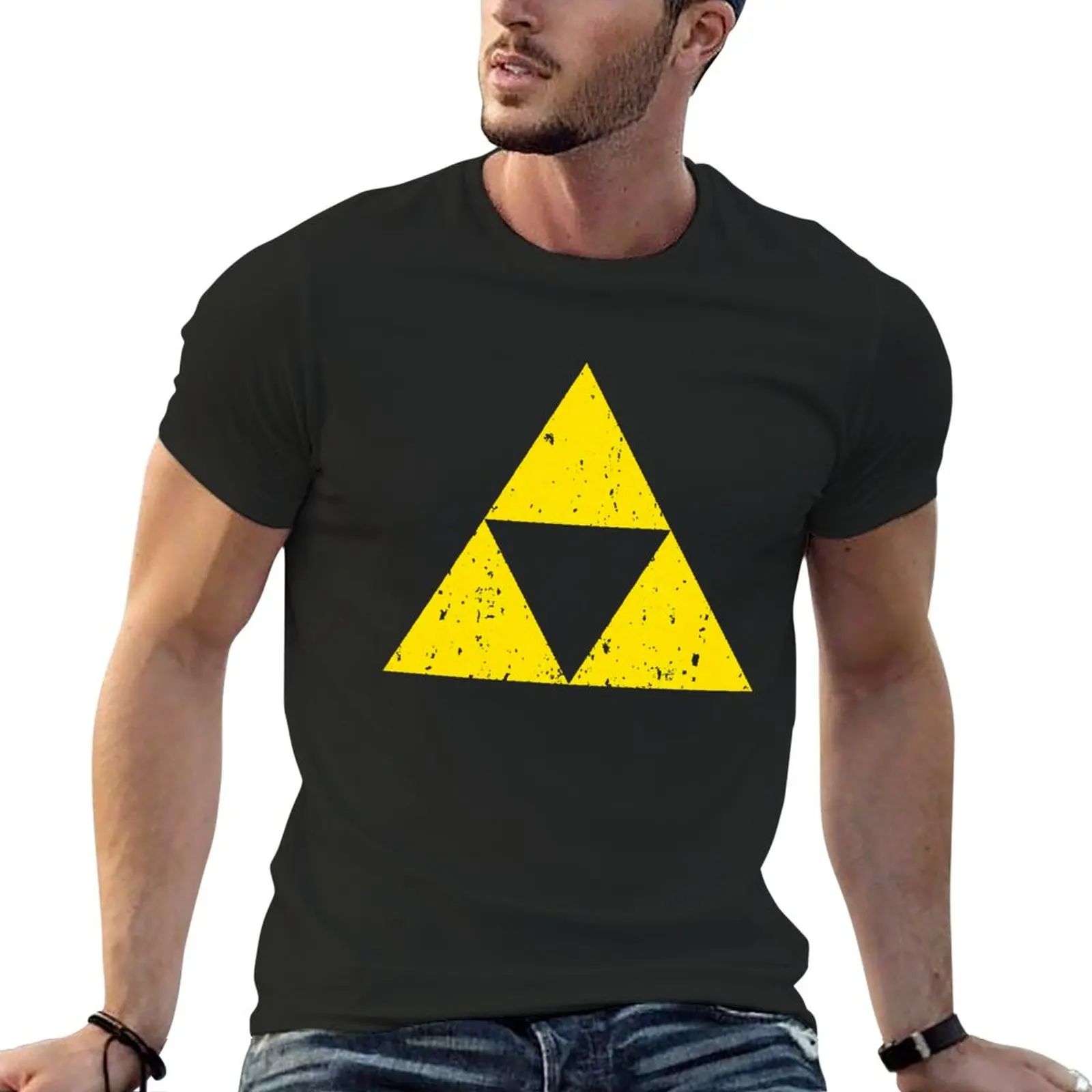 

New Triforce T-Shirt Short t-shirt Tee shirt korean fashion Short sleeve tee plain black t shirts men