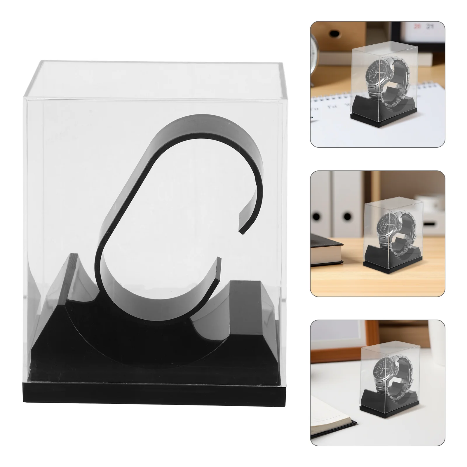 

4Pcs Clear Watch Box Plastic Organizer Jewelry Holder for Men Women Travel Home Display Transparent Watch Box