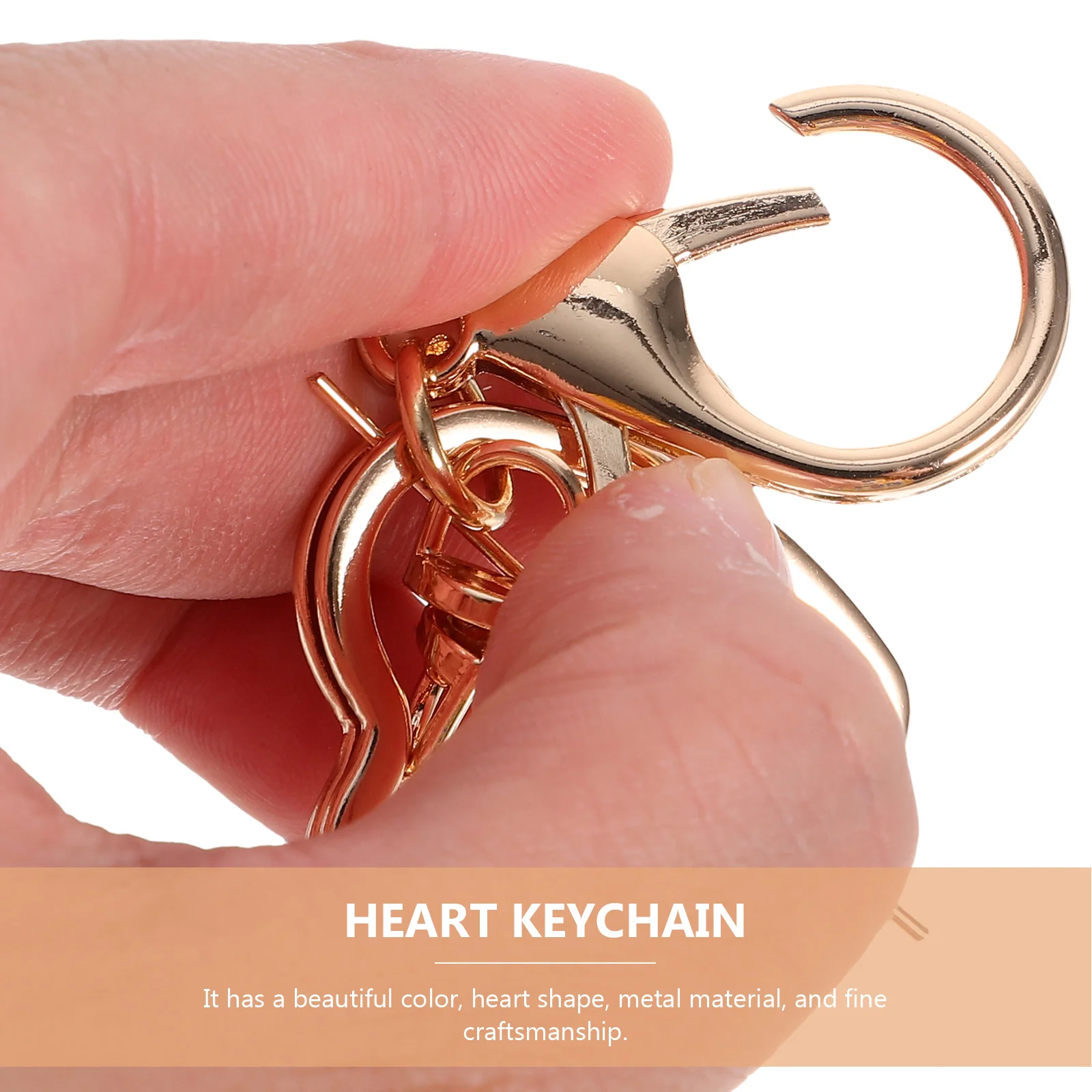 

10 Pcs Lobster Clasp Pendant Keyring Chains Heart Keychain Snap Hook Love Shape Decor Metal Bag Keychains Rings