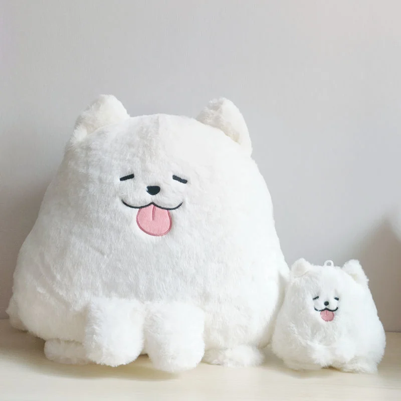 White Samoyed Dog Tongue Out Cute Cartoon Animal Shape Sofa Cushion Decorative Throw Pillow For Bedroom Living Room Gift Fashion