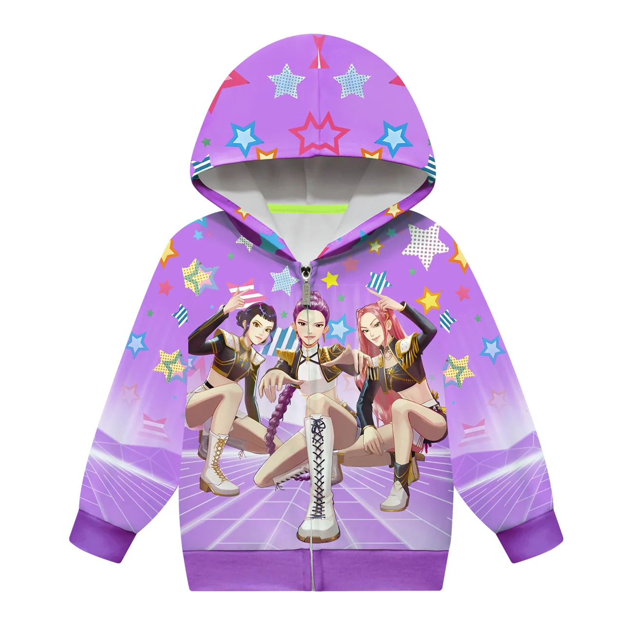 

Толстовки на молнии Kpop, толстовка с капюшоном «Охотники на демонов», детская одежда, толстовка для мальчиков и девочек, толстовка на молнии, детские повседневные топы