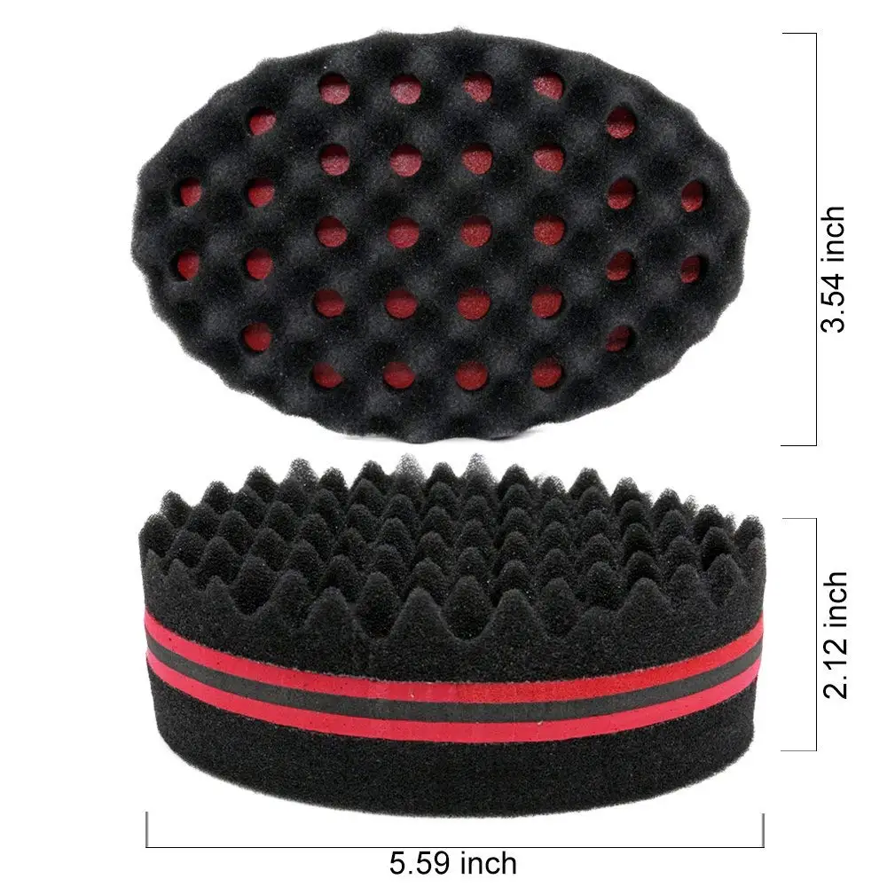 Double-Sided Magic Twisted Hairbrush Sponge Barber Salon Styling Oval Dual Use Perforated Curly Sponge Wave Roll Washable Tool