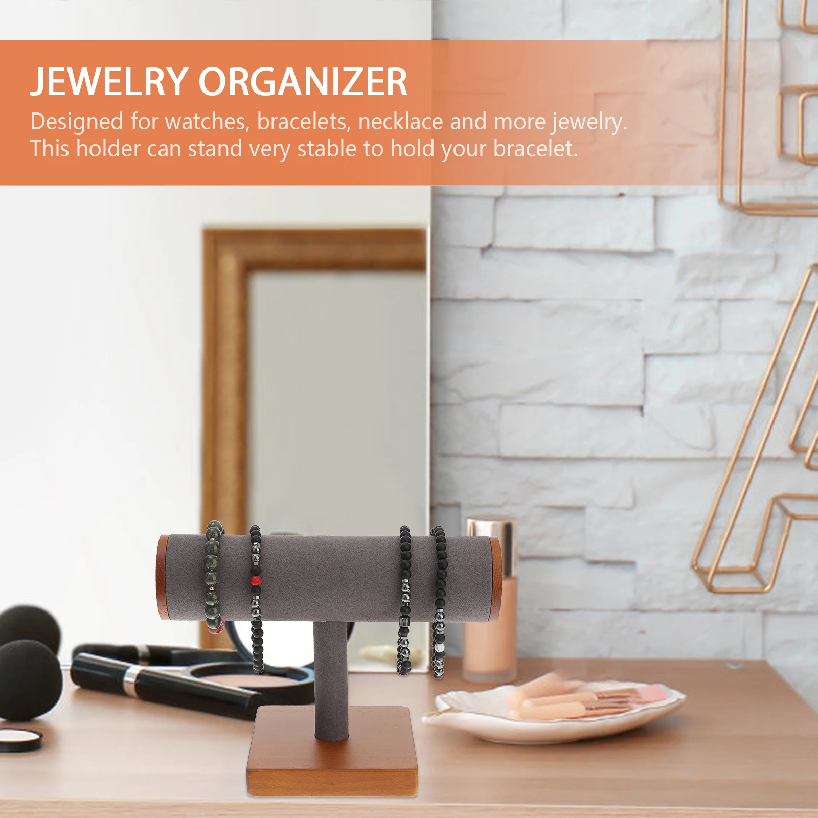 

1 шт., стеллаж для выставки товаров ювелирных изделий из цельного дерева для браслетов, часов, браслетов, сережек, ожерелья, держатель для хранения, подставка-органайзер для магазина дома