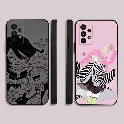 D-Demon S-Slayer Mitsuri Obanai Phone Case For Samsung S24,23,22,30,21,10,9,Ultra,Plus,Lite,FE,5G Black Soft Case