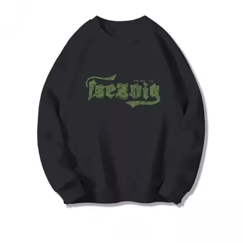 Letter Printed Pullover Retro Street Loose Sweatshirt Korean Fashion Women'S Autumn And Winter Harajuku Long Sleeve
