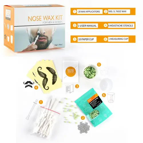 Painless Nose Hair Removal Wax Kit Home Beauty Nose Ear Depilator Waxing Tools Nose Ear Lips Hair Cleaning Wax Beads Set Safety - Image 9