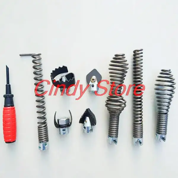 1 Set 16mm Diameter Pipeline Dredge Device Spring Drill Machine Drain Cleaner Combination Cutter Head Adapter Joint Connector