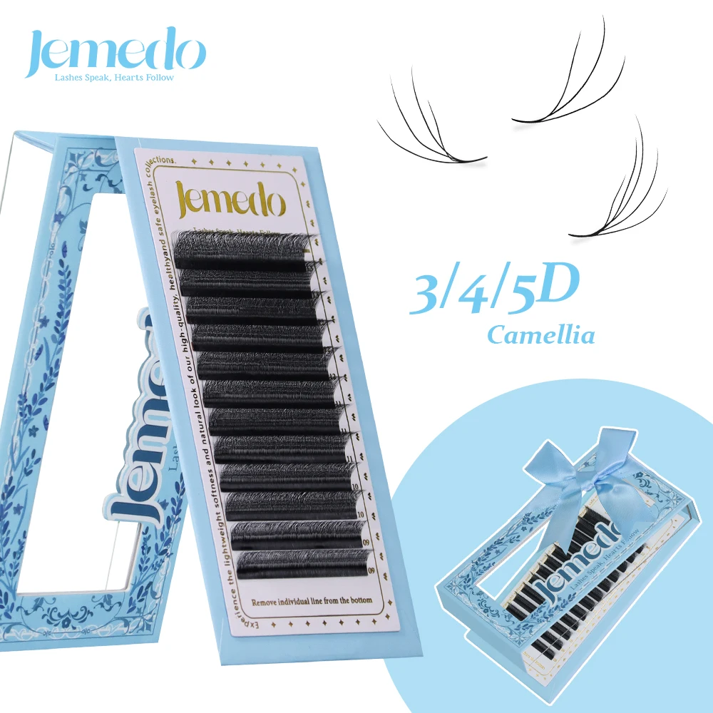 

JEMEDO 3D/4D/5D Cemellia Eyelash Extension C/D/M Curl Lash Extensions W-Shape Cemellia Premade Volume Fans For Beauty Makeup