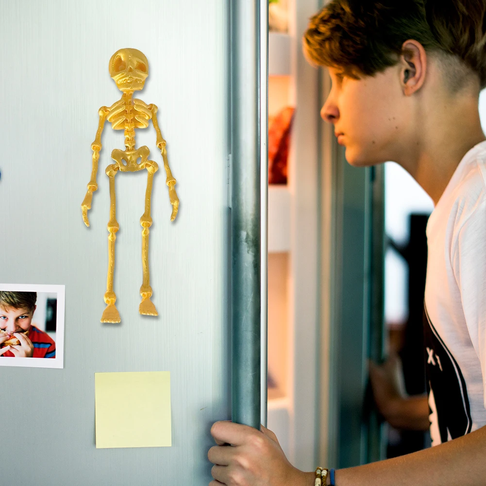 كامل الجسم الهيكل العظمي مغناطيس الثلاجة مع المفاصل المنقولة ثلاثية الأبعاد مطبوعة الهيكل العظمي مغناطيس الثلاجة لمكتب المطبخ وديكور الخزانة