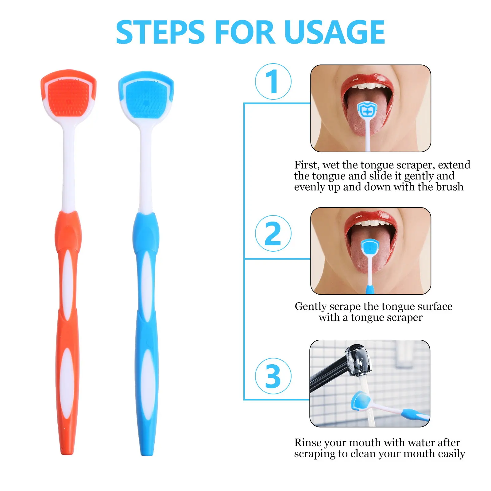 

2Pcs Reusable Tongue Scraper Environmental Nano Material Tongue Cleaner for Adults Deep Crevices Cleaning Tool Oral Hygiene