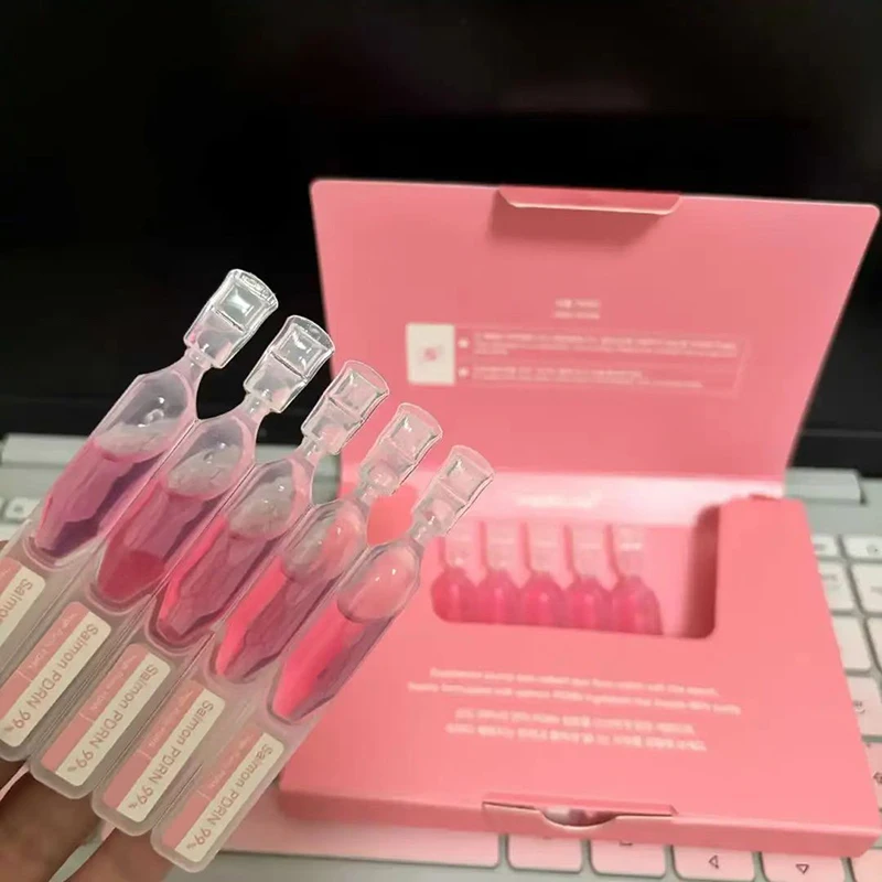 Korean 99% High Purity PDRN Single-Use Ampoule Serum Pink PDRN Hyaluronic Acid Collagen Brightening Collagen Hydrate 1.5mlx10pcs