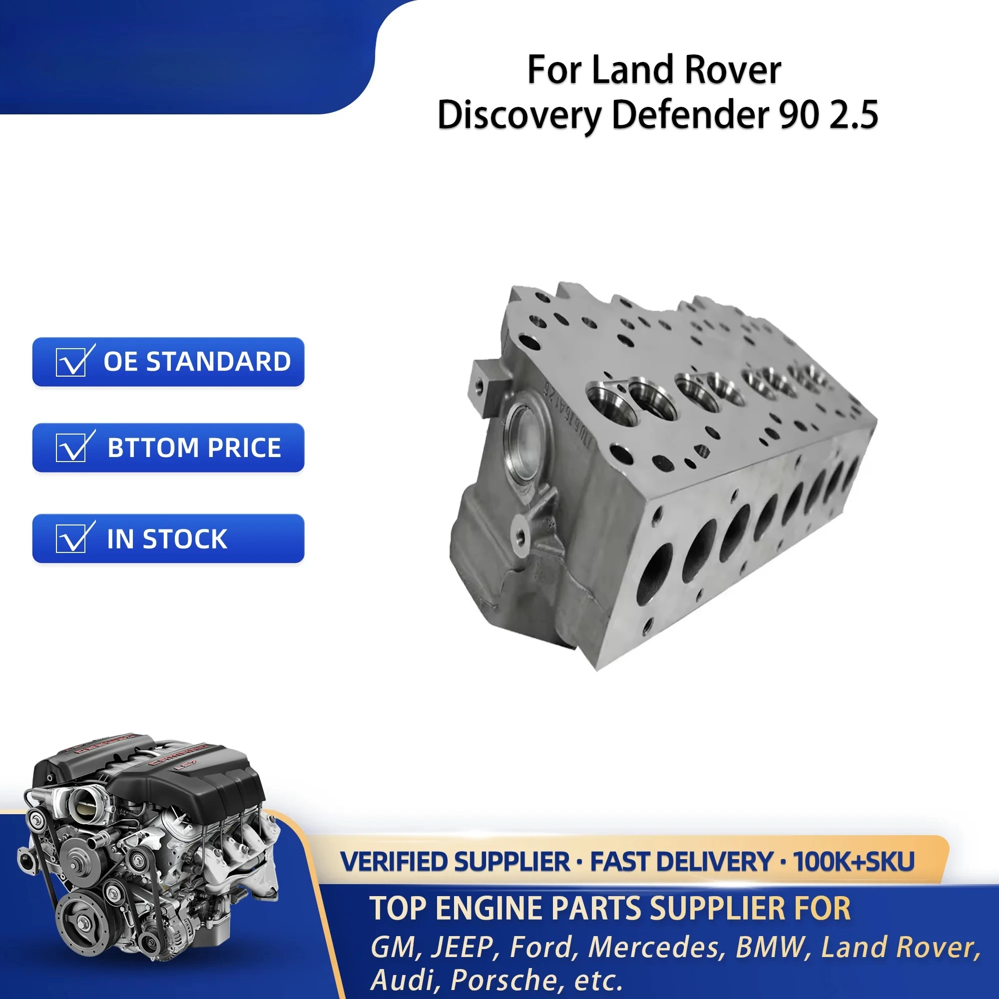 Linkteco 300TDI Engine Cylinder Head for Land Rover Discovery Defender 90 2.5TDi 1994- ERR5027 LDF500180 - view 6