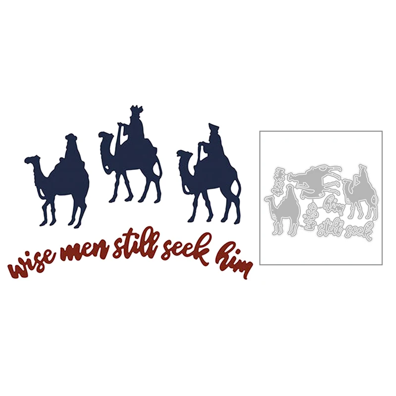 2020 New Word Wise Men Still Seek Him and Animal Camel Metal Cutting Dies For Scrapbooking Greeting Card Paper Making no stamps