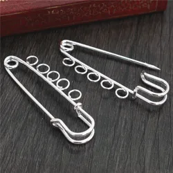5pcs/lot 50*15mm Brooches Findings Bright Silver Plated Brooch Pins Supplies for Jewelry Accessories cameo setting charms-S4-01