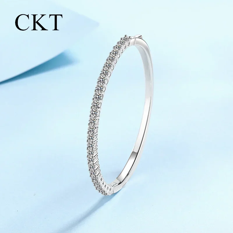 18K White Gold Wedding Fine Jewelry for Women 2.6 Carat Moissanite Fdiamond Ull Star Bracelet Platinum Pt950 Girlfriend Gift