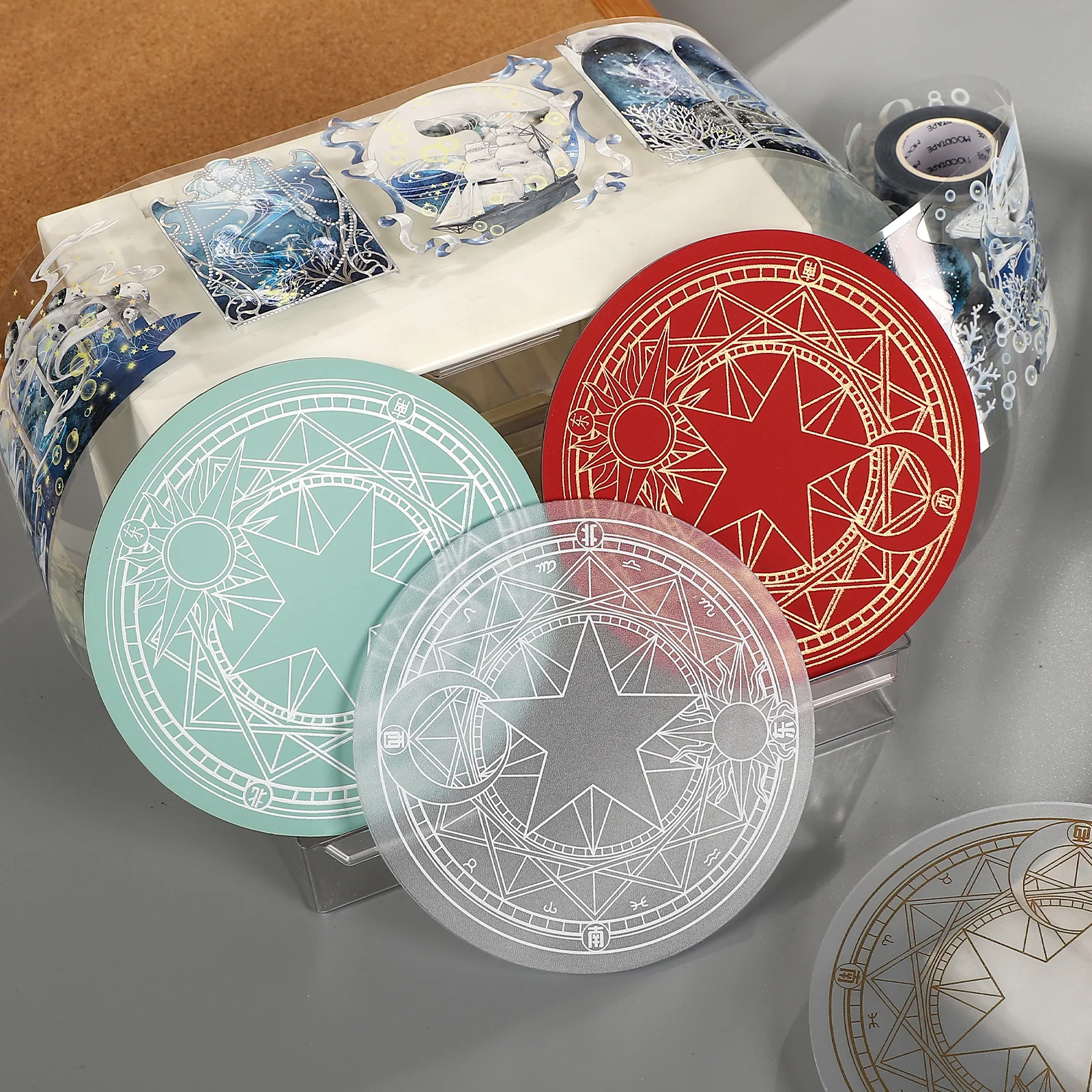 2pcs Circular Magic Circle Pattern Backing Plate Cutting Board Cutting Mats Creative DIY Journal Student Supplies Stationery