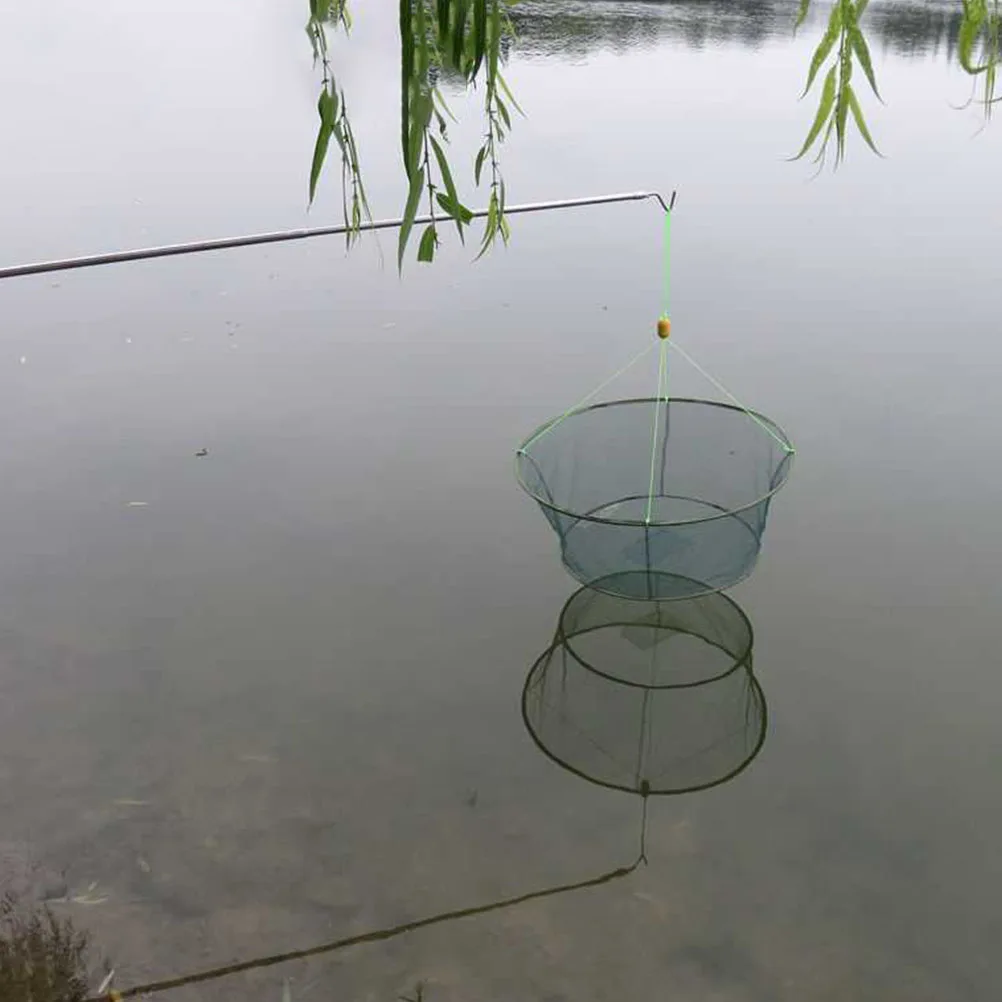 

Fish Net Folding Fishing Crab Bait Bag Mesh Cage Bohemian Portable Catch Drop Foldable Basket