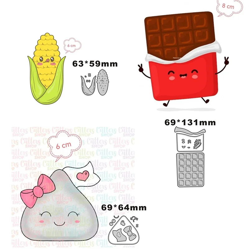 

Новинка 2023, металлические Вырубные штампы в виде шоколадных булочек и сердец для скрапбукинга, бумажных поделок и изготовления карт, тиснение, Декор, без штампов