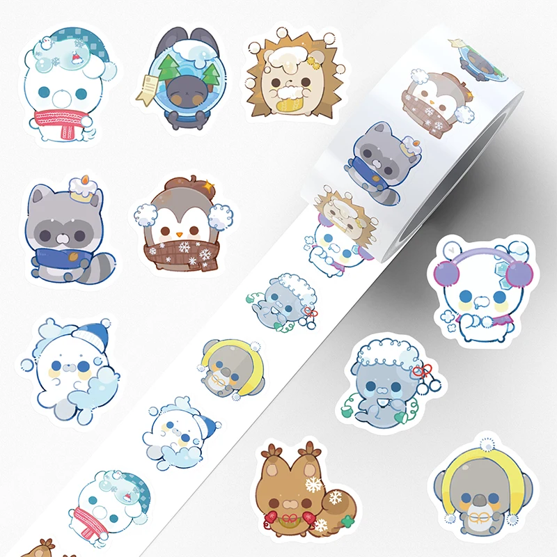 500 قطعة الشتاء الحيوانات الصغيرة ملصق مدرسة المعلم مكافأة الطفل القرطاسية مذكرات الديكور ملصق الهاتف الأمتعة الغيتار الشارات لعبة
