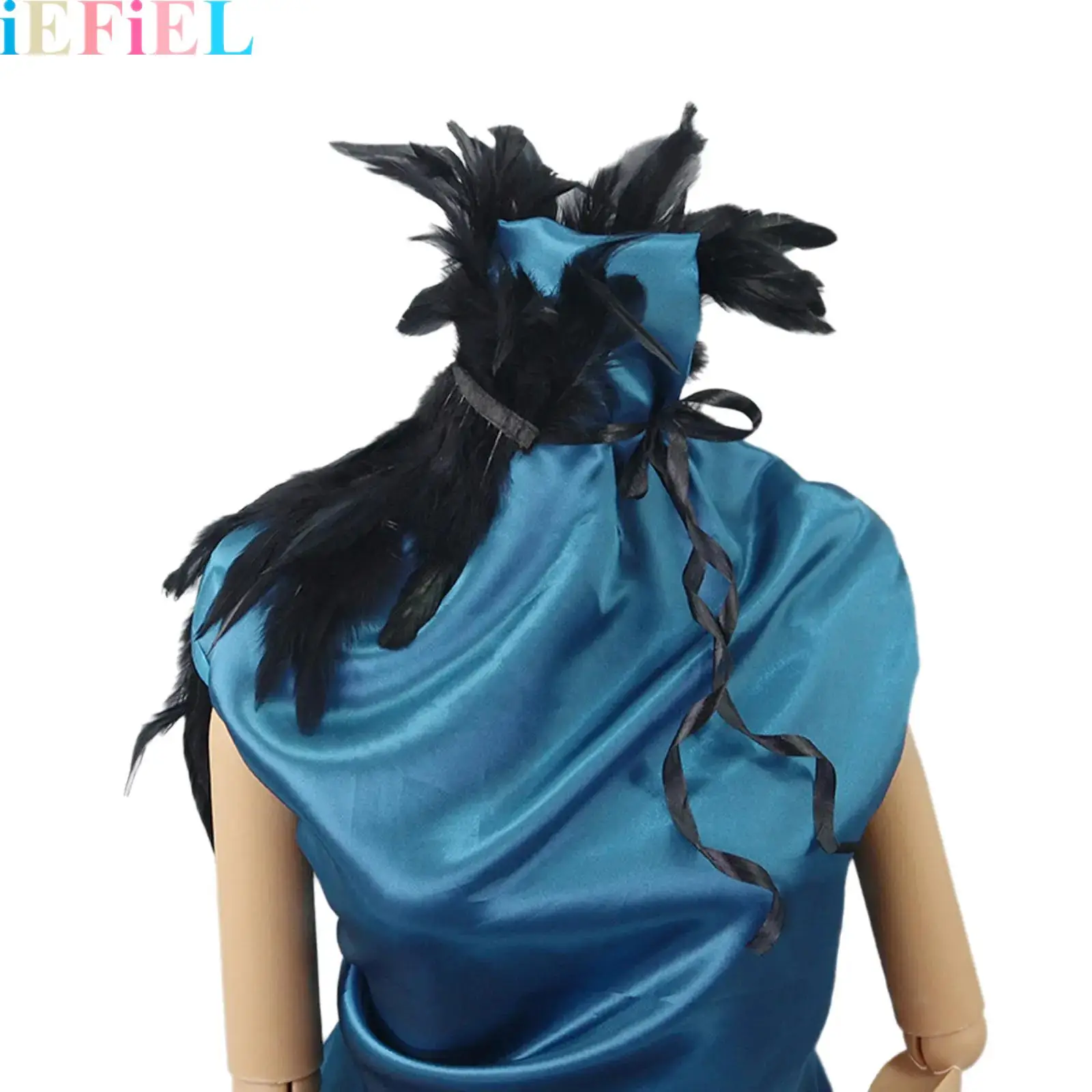 

Adults One-shoulder Lace-up Feather Cape Shawl Costume Accessory for Masquerade Ball Halloween Themed Party