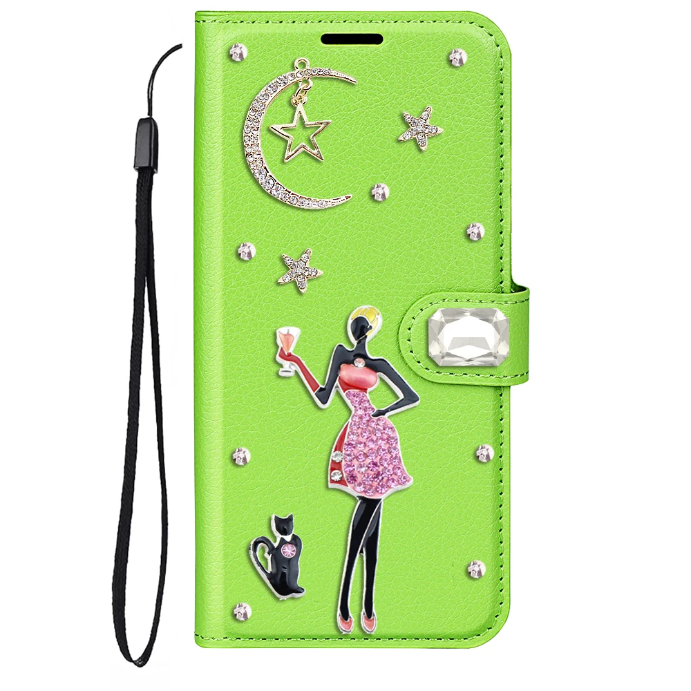 

Luxury Magnetic Case For Samsung S24 Ultra S23 Plus S22 S21 FE Wallet Capa For Samsung Note 20 Ultra Girls Leather Phone Cover